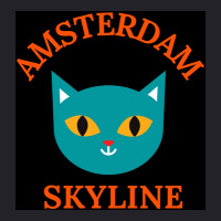 Amsterdam Skyline Cat Poster Tumblr Unisex Sherpa-lined Denim Jacket | Artistshot