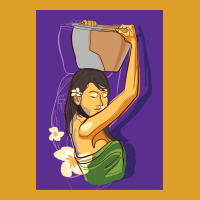 Balinese Women Carrying Pot Poster Blue T-shirt | Artistshot