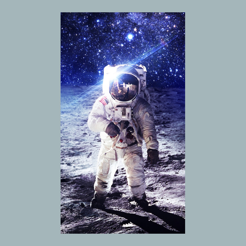 Astronaut Poster Blue Unisex Sherpa-lined Denim Jacket | Artistshot