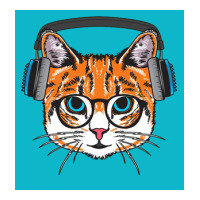 Cat Wearing Headphone Poster Stars V-neck Tee | Artistshot