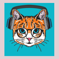 Cat Wearing Headphone Poster Stars Ladies Fitted T-shirt | Artistshot