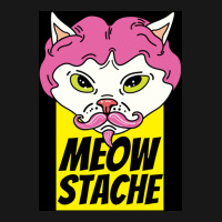 Cat With Wig Moew Stache Poster 80s Flannel Shirt | Artistshot