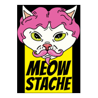 Cat With Wig Moew Stache Poster 80s V-neck Tee | Artistshot