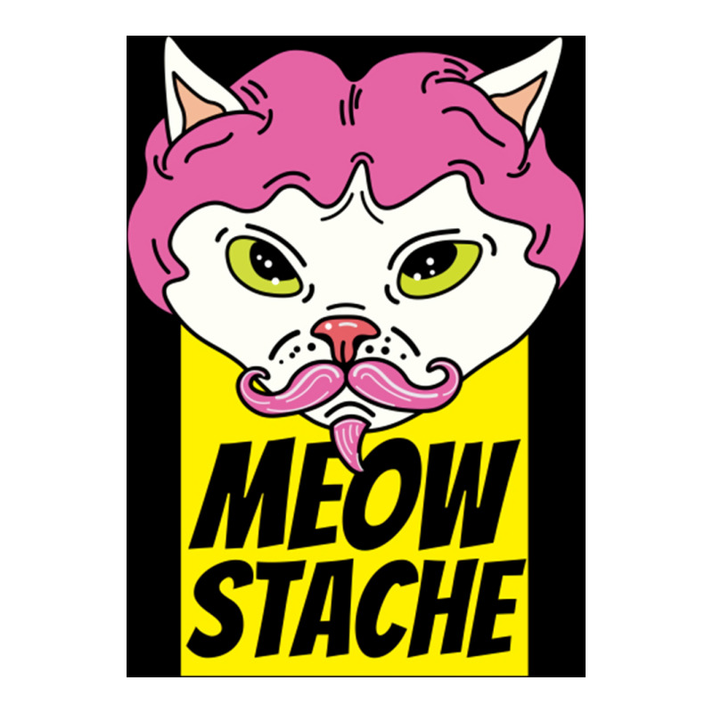 Cat With Wig Moew Stache Poster 80s V-neck Tee | Artistshot