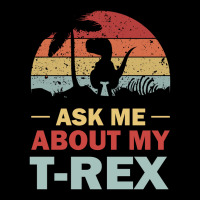 Ask Me About My Trex Dinosaur Sunset Poster Red Men's Long Sleeve Pajama Set | Artistshot