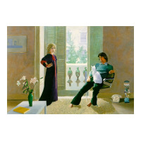 David Hockney Mr And Mrs Clark And Percy Analyse Poster Yellow Maternity Scoop Neck T-shirt | Artistshot