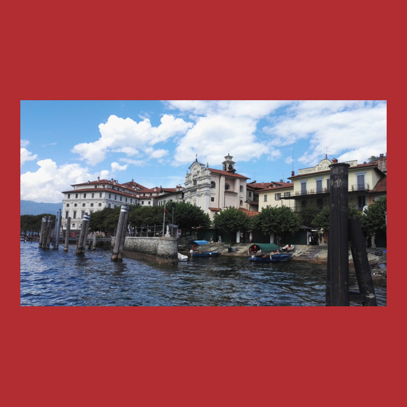 Borromean Islands In Lago Maggiore Arriving By Boat Poster Ladies Fitted T-Shirt by kojekslagod | Artistshot