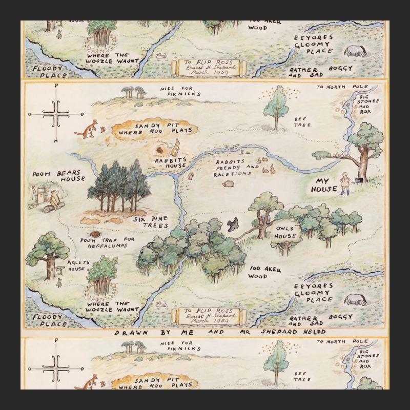 Hundred Acre Wood Map Poster 80s Printed hat by msdratdzaljaf | Artistshot