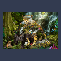 Jaguar Waterfall Jungle Poster Red V-neck Tee | Artistshot