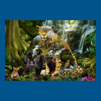 Jaguar Waterfall Jungle Poster Red Classic T-shirt | Artistshot