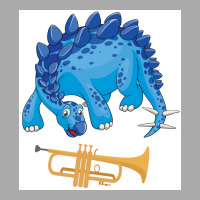 Dinosaur Playing Trumpet Funny Good Dinosaur Trumpet Lovers Cute Blue T-shirt | Artistshot