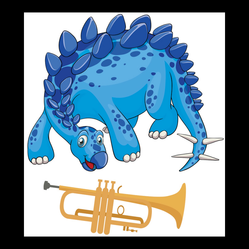 Dinosaur Playing Trumpet Funny Good Dinosaur Trumpet Lovers Cute Blue Men's Long Sleeve Pajama Set | Artistshot