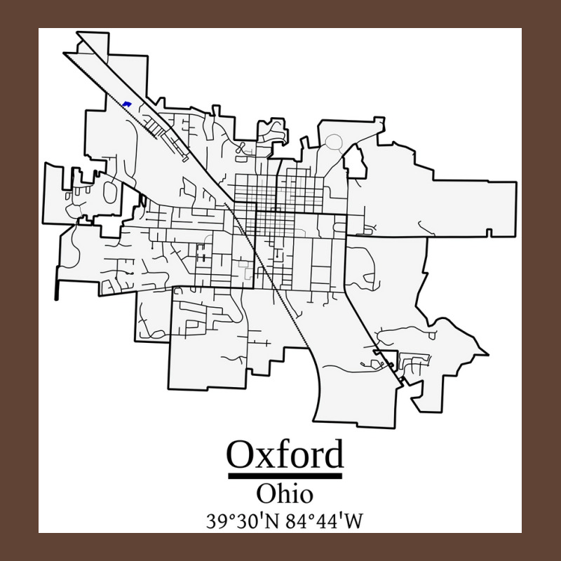 Oxford Ohio Road Map Art Blue Rivers And Dark Roads City Limits Style T-shirt | Artistshot