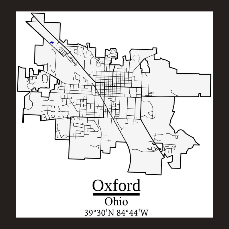 Oxford Ohio Road Map Art Blue Rivers And Dark Roads City Limits Style Tank Top | Artistshot