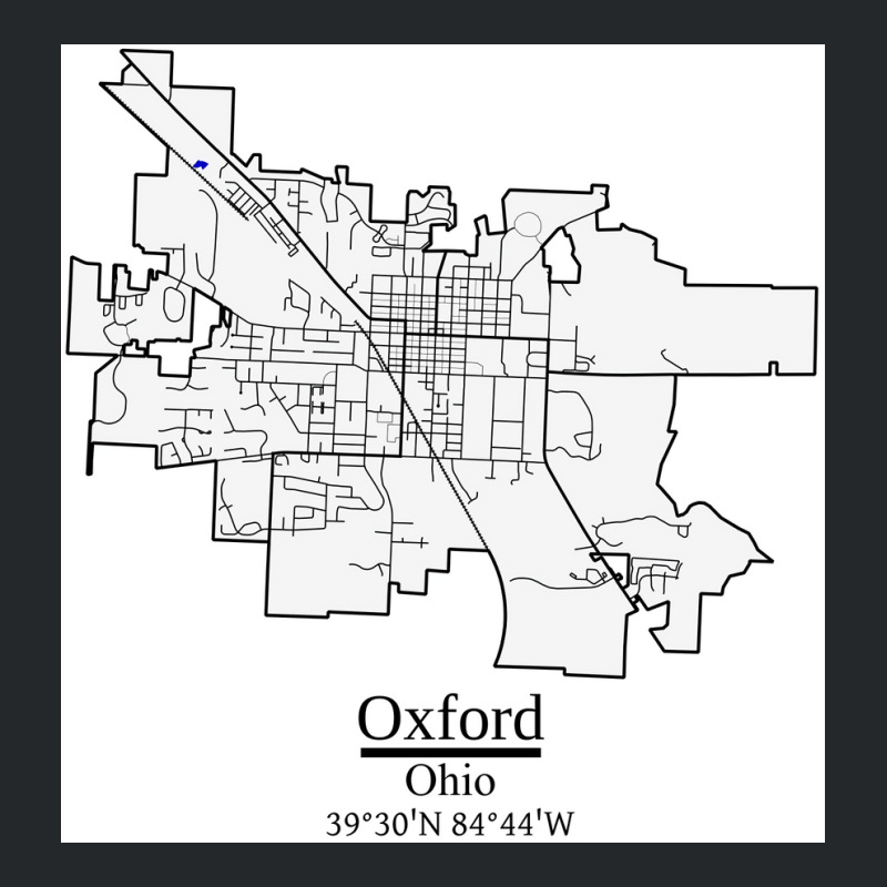 Oxford Ohio Road Map Art Blue Rivers And Dark Roads City Limits Style Crewneck Sweatshirt | Artistshot