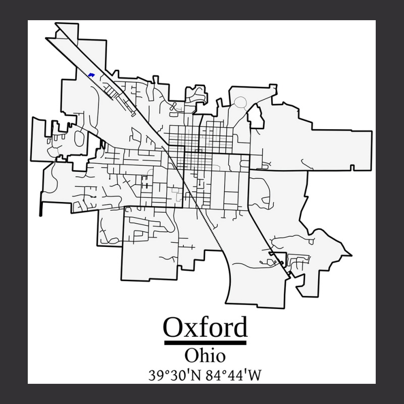 Oxford Ohio Road Map Art Blue Rivers And Dark Roads City Limits Style Vintage Hoodie | Artistshot