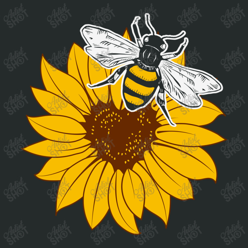 Sunflower Bee Bumble Bee Women's Triblend Scoop T-shirt | Artistshot