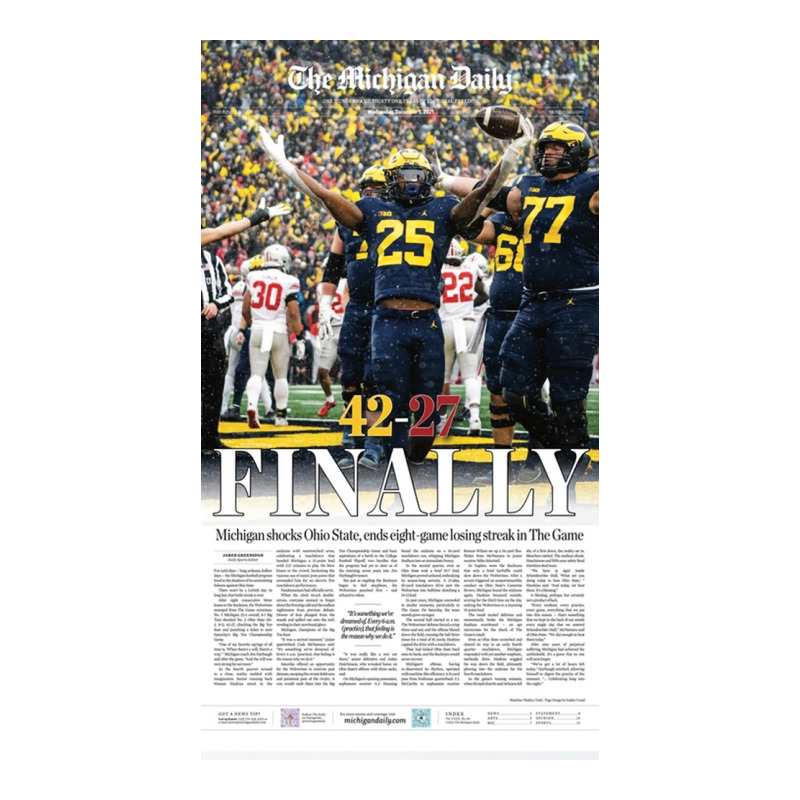 The Michigan Daily Front Cover  Gift Long Sleeve Shirts | Artistshot