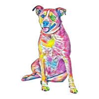 Happy Large Mixed Breed Dog S Sticker | Artistshot