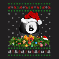 Billiards Sports Lover Xmas Santa Ugly Billiards Christmas T Shirt T-shirt | Artistshot