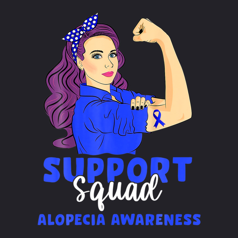 Support Squad Blue Warrior Alopecia Awareness Women Unisex Sherpa-lined Denim Jacket | Artistshot