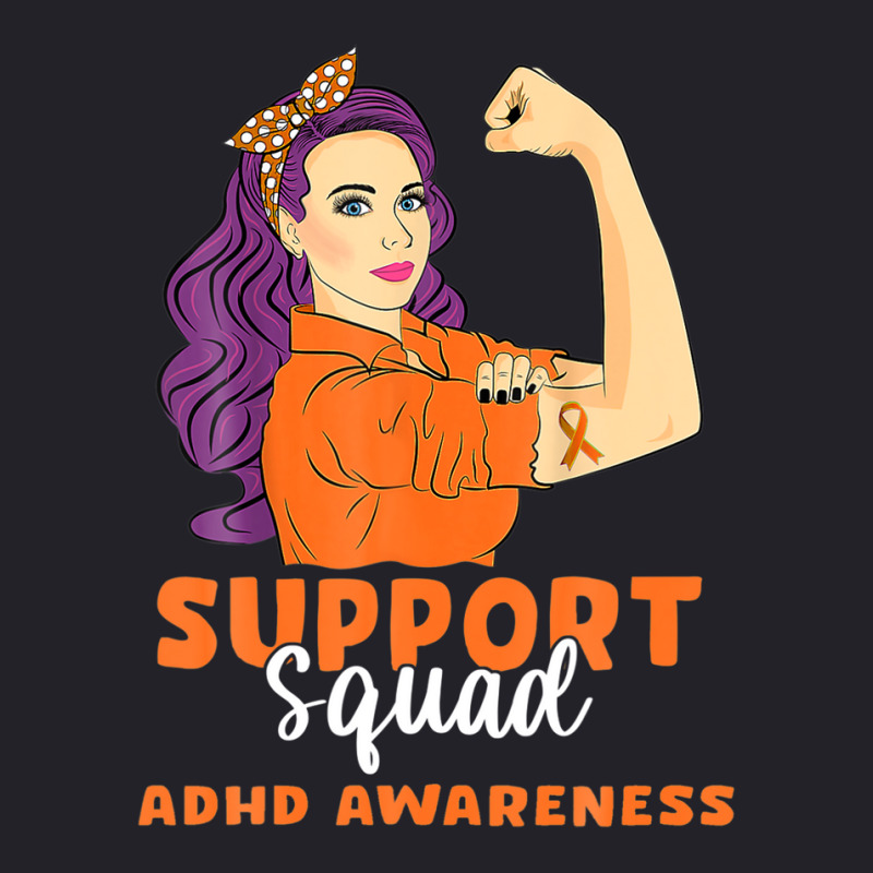 Support Squad Orange Warrior Adhd Awareness Women Unisex Sherpa-lined Denim Jacket | Artistshot