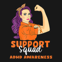 Support Squad Orange Warrior Adhd Awareness Women Flannel Shirt | Artistshot