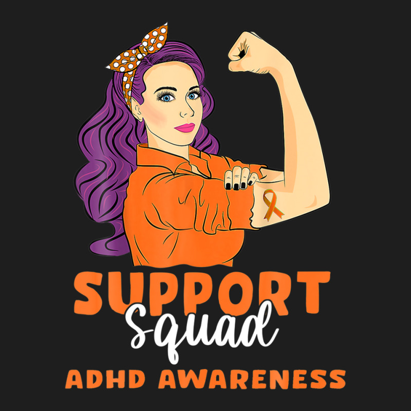 Support Squad Orange Warrior Adhd Awareness Women Classic T-shirt | Artistshot