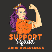 Support Squad Orange Warrior Adhd Awareness Women Champion Hoodie | Artistshot