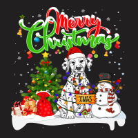 Dalmatian Dog Xmas Lighting Matching Santa Dalmatian Dog Wearing Chris T-shirt | Artistshot