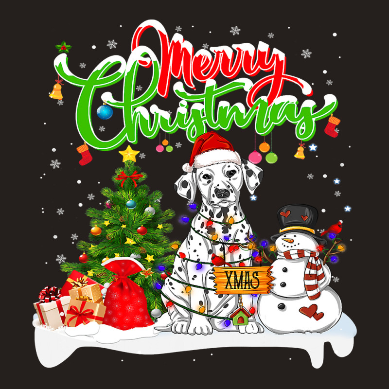 Dalmatian Dog Xmas Lighting Matching Santa Dalmatian Dog Wearing Chris Tank Top by AURRADILLARD | Artistshot