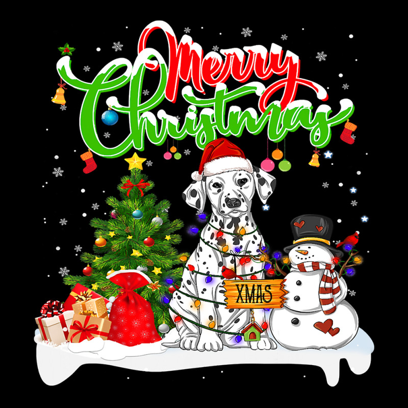 Dalmatian Dog Xmas Lighting Matching Santa Dalmatian Dog Wearing Chris V-Neck Tee by AURRADILLARD | Artistshot