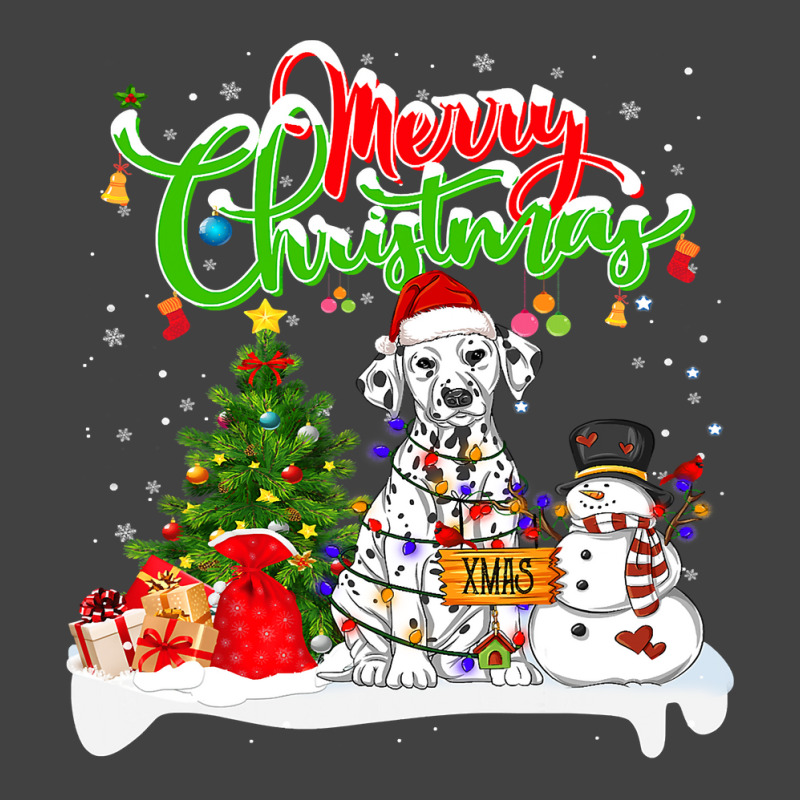 Dalmatian Dog Xmas Lighting Matching Santa Dalmatian Dog Wearing Chris Vintage T-Shirt by AURRADILLARD | Artistshot