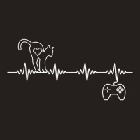 Gamer Cat Heartbeat For Casual Gamer Who Loves Funny Cats T Shirt Tank Top | Artistshot