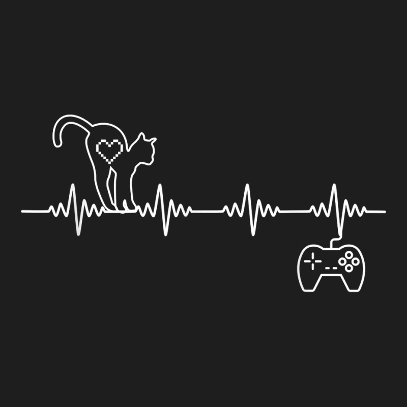 Gamer Cat Heartbeat For Casual Gamer Who Loves Funny Cats T Shirt Classic T-shirt by jessamynb4pru | Artistshot