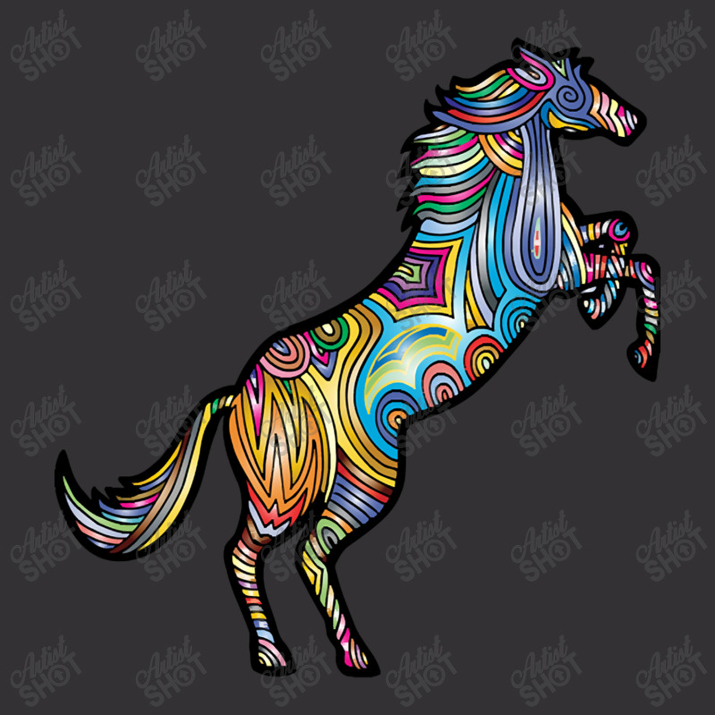 Hot Trend Colourful Jumping Horse In Stripy Pattern Design Vintage Hoodie | Artistshot