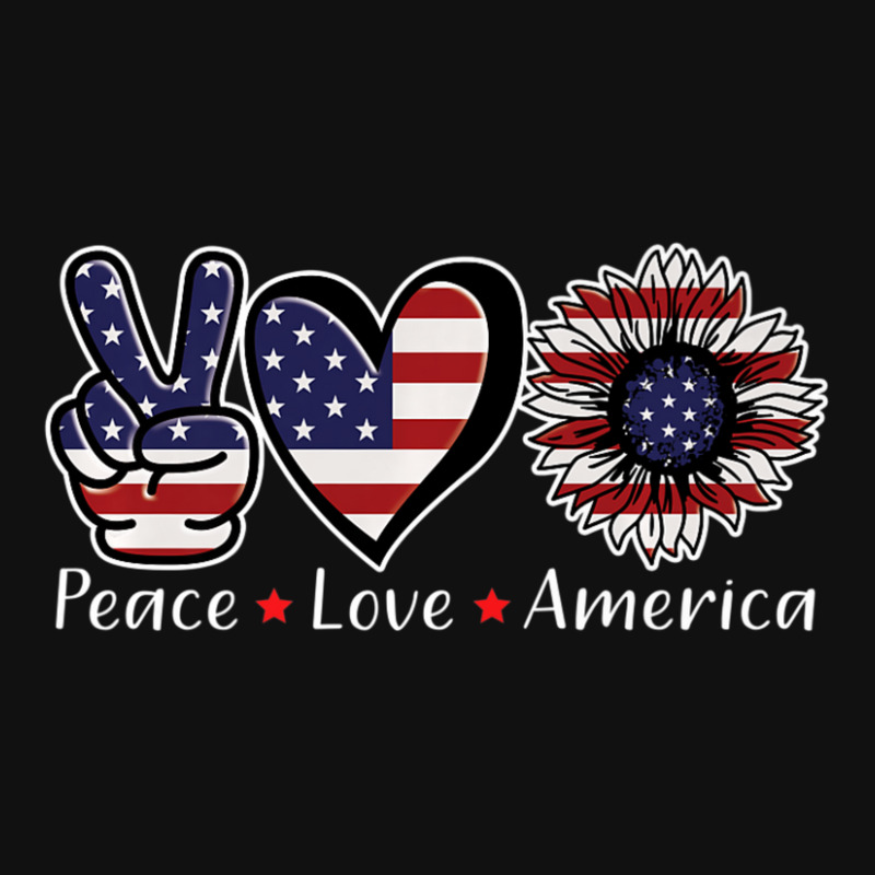 Trending Peace Love America Women Girls Sunflower 4th Graphic T-shirt by yumgaugeteuda | Artistshot