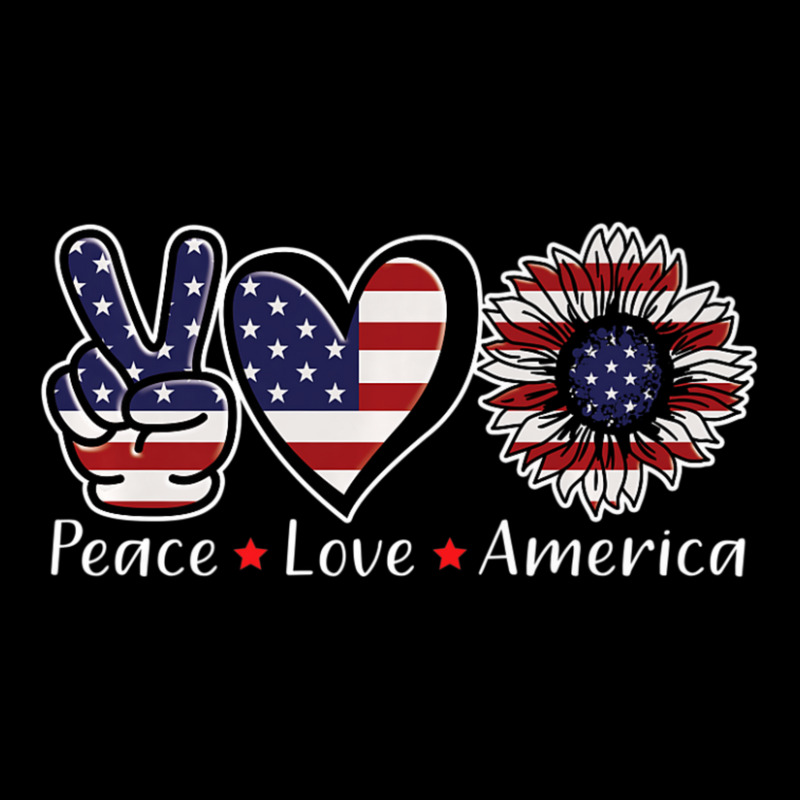 Trending Peace Love America Women Girls Sunflower 4th Women's V-Neck T-Shirt by yumgaugeteuda | Artistshot