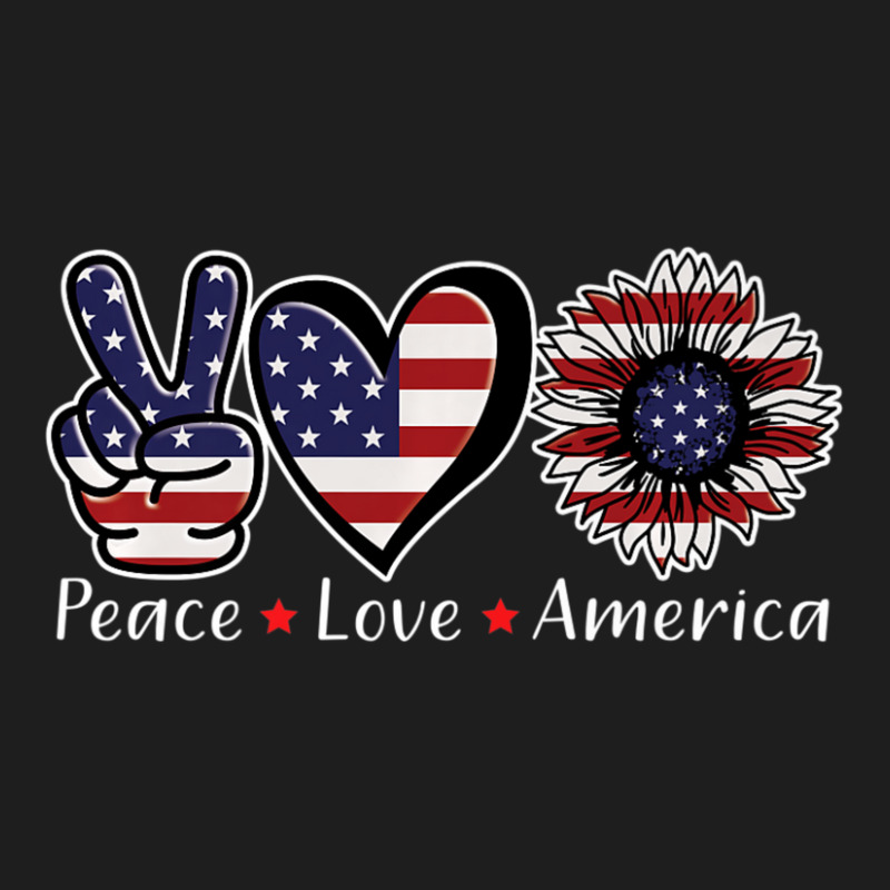 Trending Peace Love America Women Girls Sunflower 4th Classic T-shirt by yumgaugeteuda | Artistshot