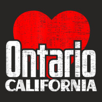 I Love Ontario California Retro Big Heart Ontario Vacation T Shirt Ladies Fitted T-shirt | Artistshot