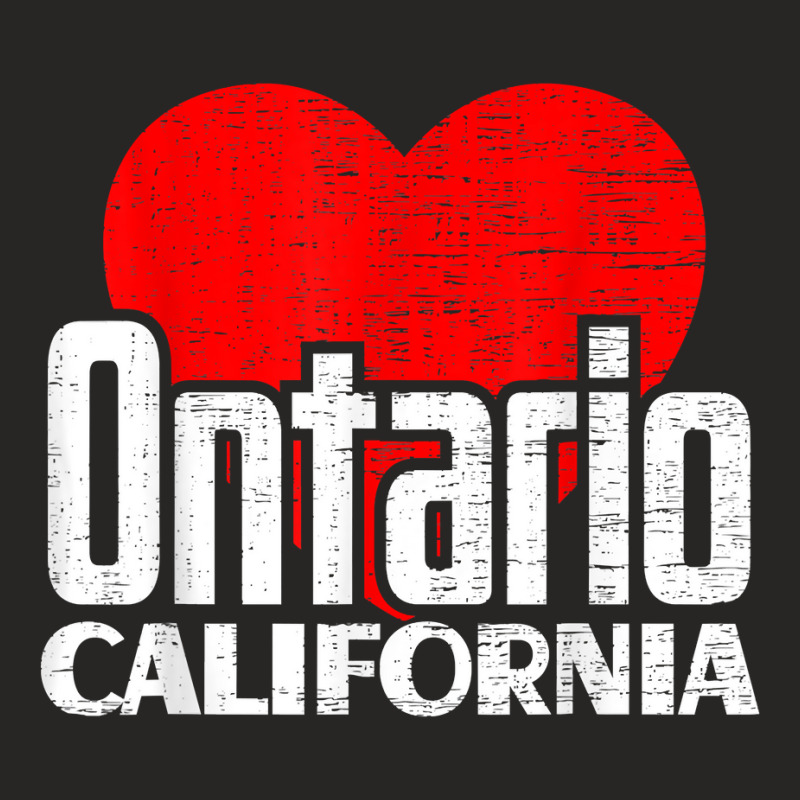 I Love Ontario California Retro Big Heart Ontario Vacation T Shirt Ladies Fitted T-Shirt by nilda1pr4klauer | Artistshot