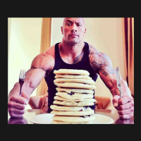 Dwayne The Rock Johnson Eating Blueberry Pancakes Poster Flannel Shirt | Artistshot