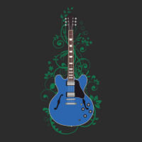 Blue Semihollow Electric Guitar Flowering Vines Exclusive T-shirt | Artistshot