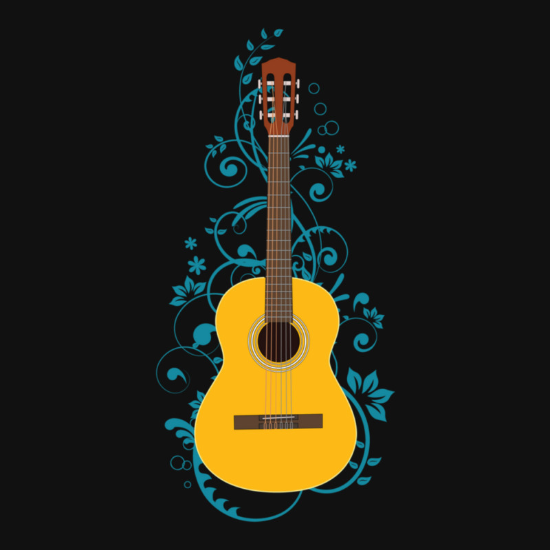 Classical Acoustic Guitar Flowering Vines Portrait Canvas Print | Artistshot