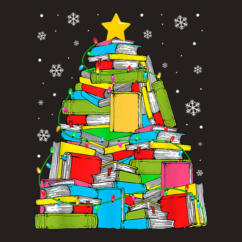 Library Christmas Tree Librarian X Mas Lights Book Lover T Shirt Tank Top by kylrahal8pot | Artistshot