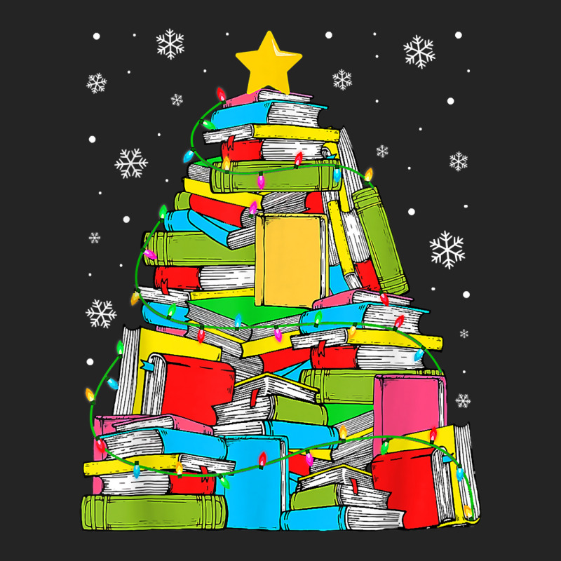 Library Christmas Tree Librarian X Mas Lights Book Lover T Shirt 3/4 Sleeve Shirt by kylrahal8pot | Artistshot