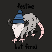 Limited Edition Festive But Feral Possum Ladies Fitted T-shirt | Artistshot