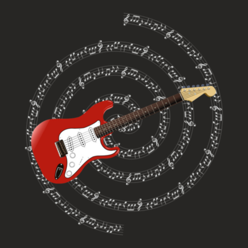 Electric Guitar Musical Notes Ladies Fitted T-Shirt by TerriWilliams | Artistshot