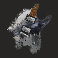 Electric Guitar Distressed Finish Winter River Wye Herefordshire Ladies Fitted T-shirt | Artistshot