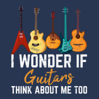 I Wonder If Guitars Think About Me Too Funny Guitar Player Men Denim Jacket | Artistshot